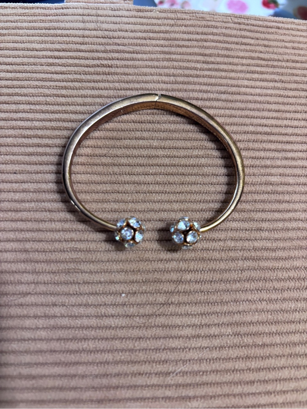 Kate Spade Crystal Cuff Bracelet Minimal Gold Open Bangle Minimalist Giftable